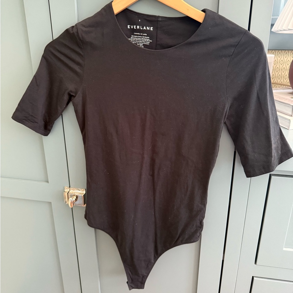 Black short sleeve bodysuit, Everlane brand, size small